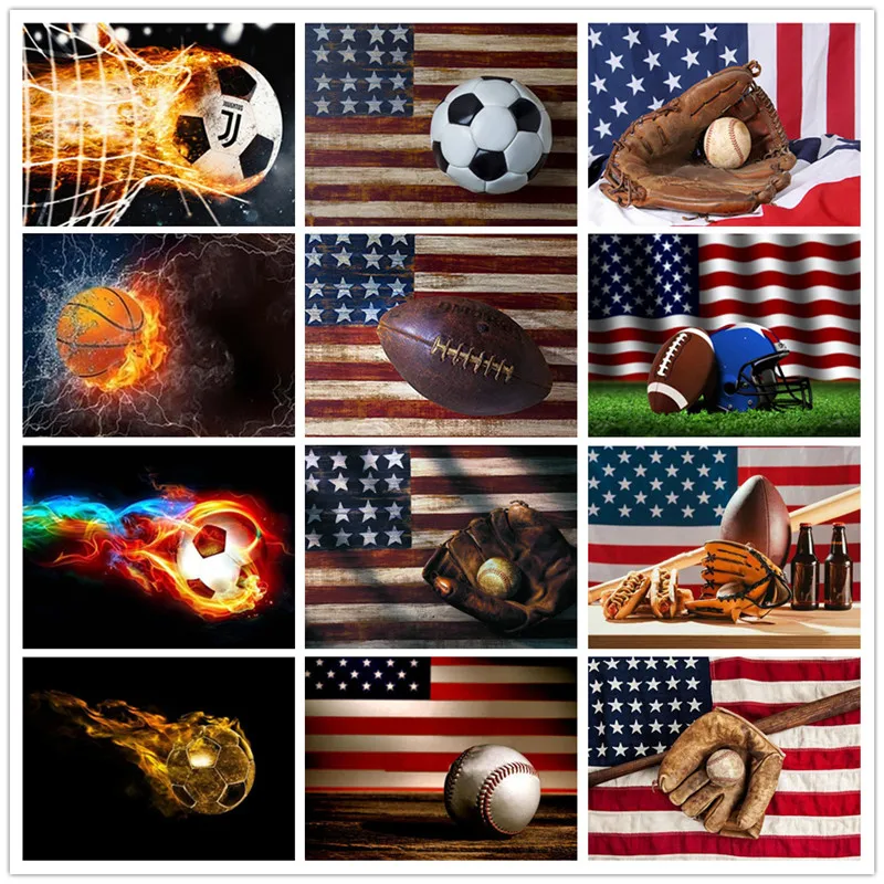 Алмазная картина 5D полный набор сверл крестиком футбольные шлемы и американские