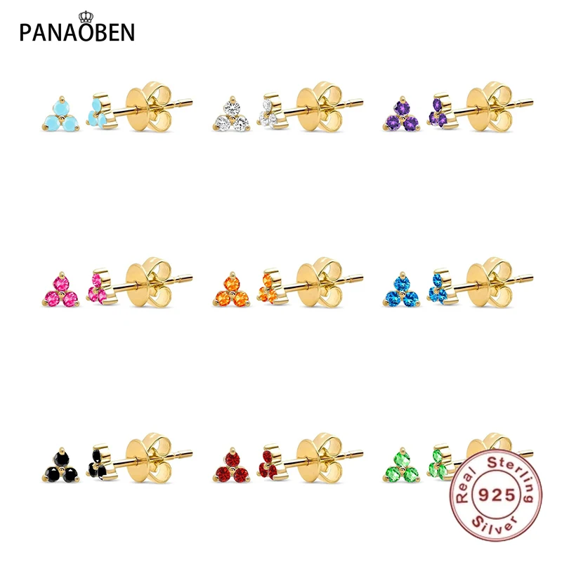 

Женские серьги-гвоздики в виде клевера, из серебра 925 пробы