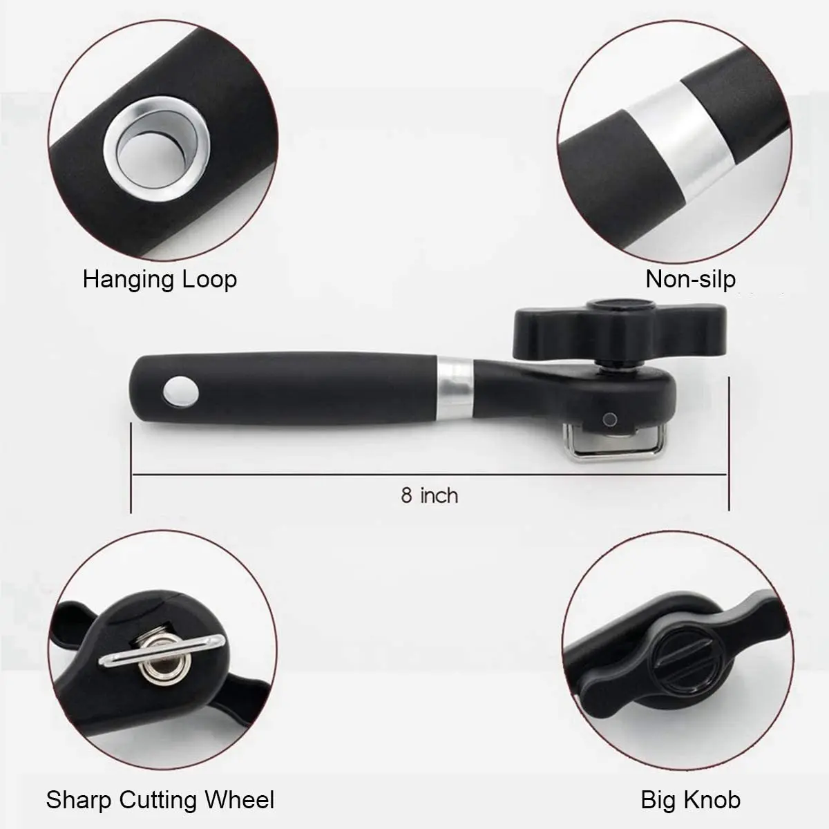 

Manual Can Openers Smooth Edge Hand-held Kitchen Safe Cut Flat Edge Stainless Steel Side Can Openers for Seniors with Arthritis