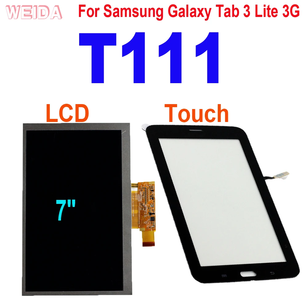 

LCD Replacement 7" For Samsung Galaxy Tab 3 Lite 3G SM-T111 T111 LCD Display Touch Screen Separately LCD BA070WS1-400 T111 Touch