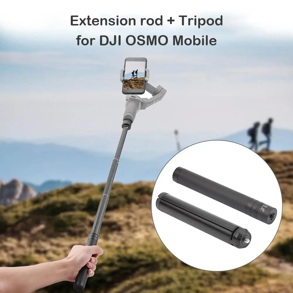 Aluminium Adjustable Extension Rod and Foladable Tripod Strong Stability Multi-function Easy Carry for DJI OSMO Mobile 3 Gimbal |