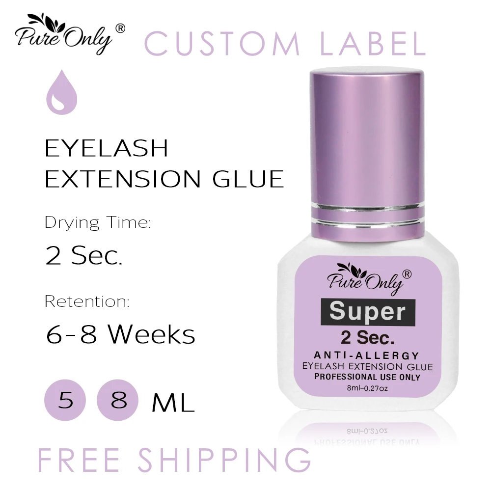 

8ml False Eyelashes Glue 2 Second Fast Drying Eye Lashes Extension Glue Private Label Lash Adhesive Strong Waterproof Long Last