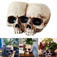 2021 1pc creative halloween resin skull model flower pot fruit plate storage container planter skull pot home decor crafts