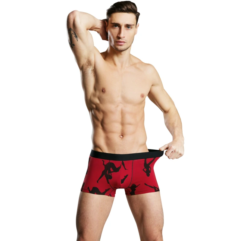 4pcs/set Cotton Men's Underwear NXY Breathable Boxers Printed Underpants Boxershorts U-convex Cuecas Homme Stretch Panties Boxer
