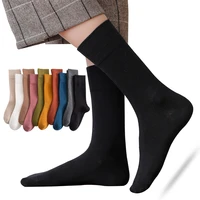 new high quality cotton socks women japanese harajuku long socks black fashion colorful retro korean tube socks winter warm