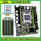 Комплект материнской платы LGA 2011 X79 игровой с ЦПУ Xeon E5 2690, 8 ядер, 16 потоков, 16 ГБ, DDR3, ECC, ОЗУ, два канала, NVME M.2, SSD Combo