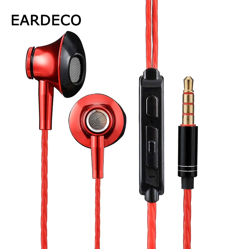 EARDECO 3 5 мм проводные наушники вкладыши стерео металлическая гарнитура мобильный
