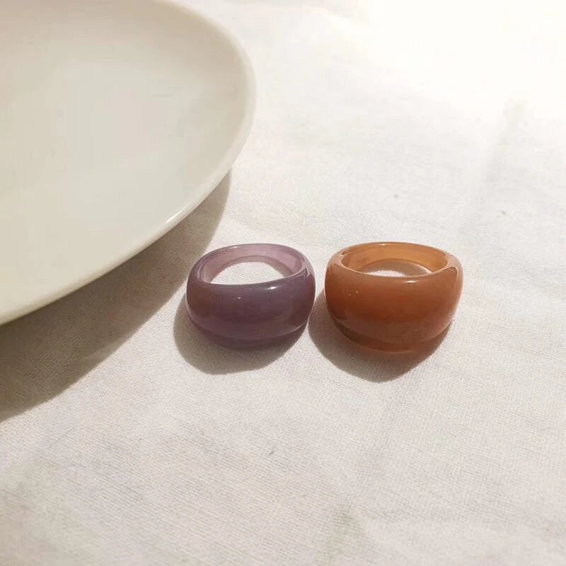 2020 модные красочные полимерные кольца на палец акриловые нестандартные богемные