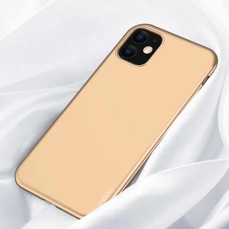 Для Iphone11 Pro Max X-level Силиконовый ТПУ чехол для телефона для Iphone 11 Pro Max 6," ультра тонкий 360 Защитный чехол на заднюю панель чехол - Цвет: Золотой