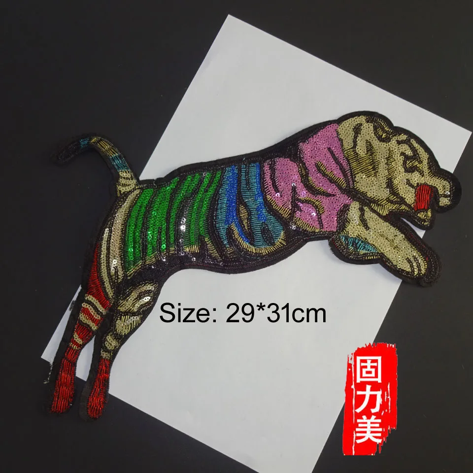 3 шт. патчи с блестками голова леопарда нашивки для одежды сделай сам вышитая