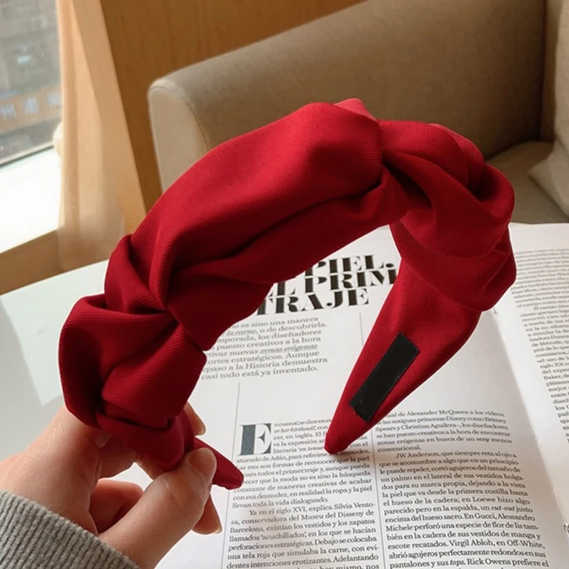

Pleated Headbands Solid Color Wide Hairband Vintage Ruching Style Turban Hair Hoop Temperament Hair Accessories M6CD