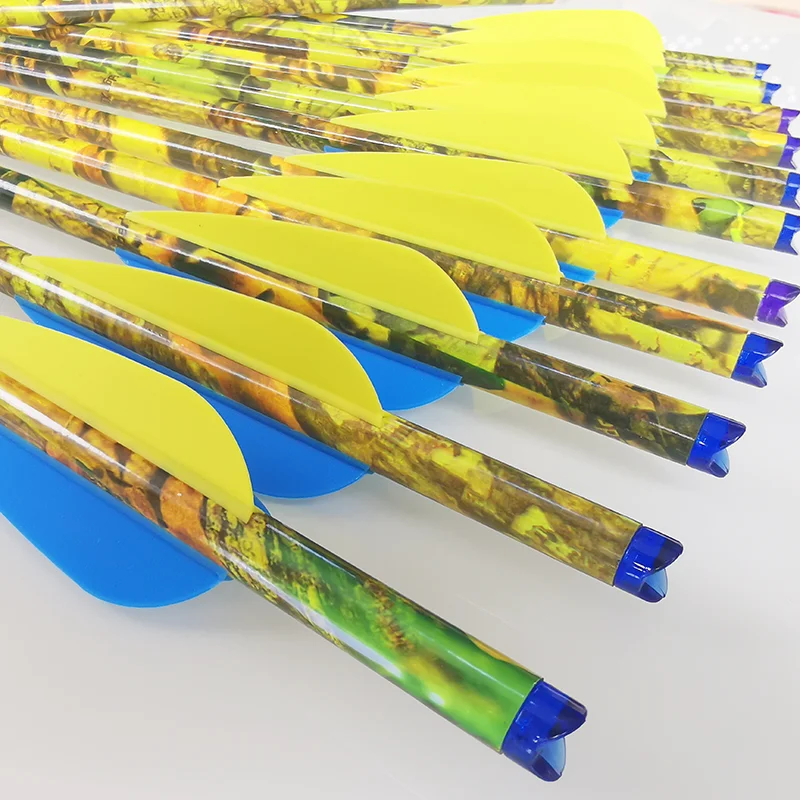 

60PCS 8.8mm Camouflage Shaft Carbon Arrows 400 spine for Crossbow Hunting Bolts Fishing