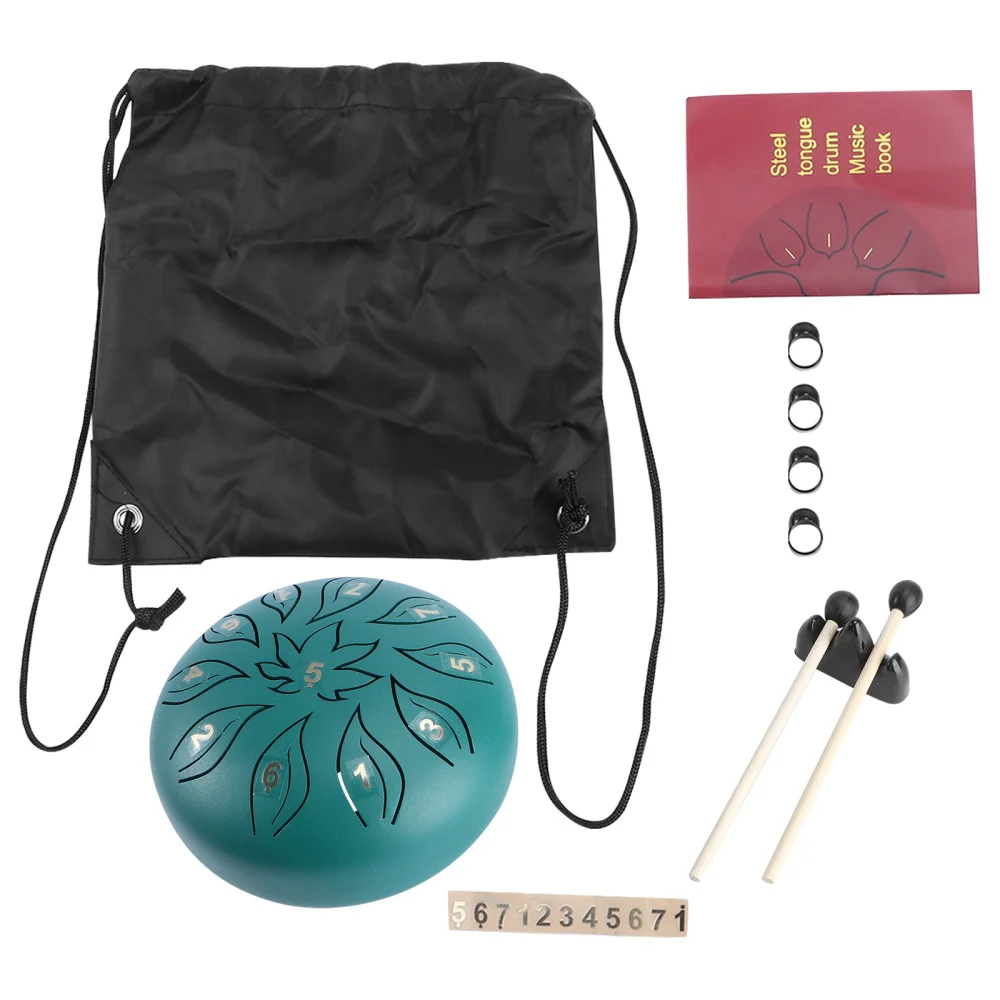 

1 Set Percussion Musical Instrument 11 Tune Tongue Drum with Finger Cots