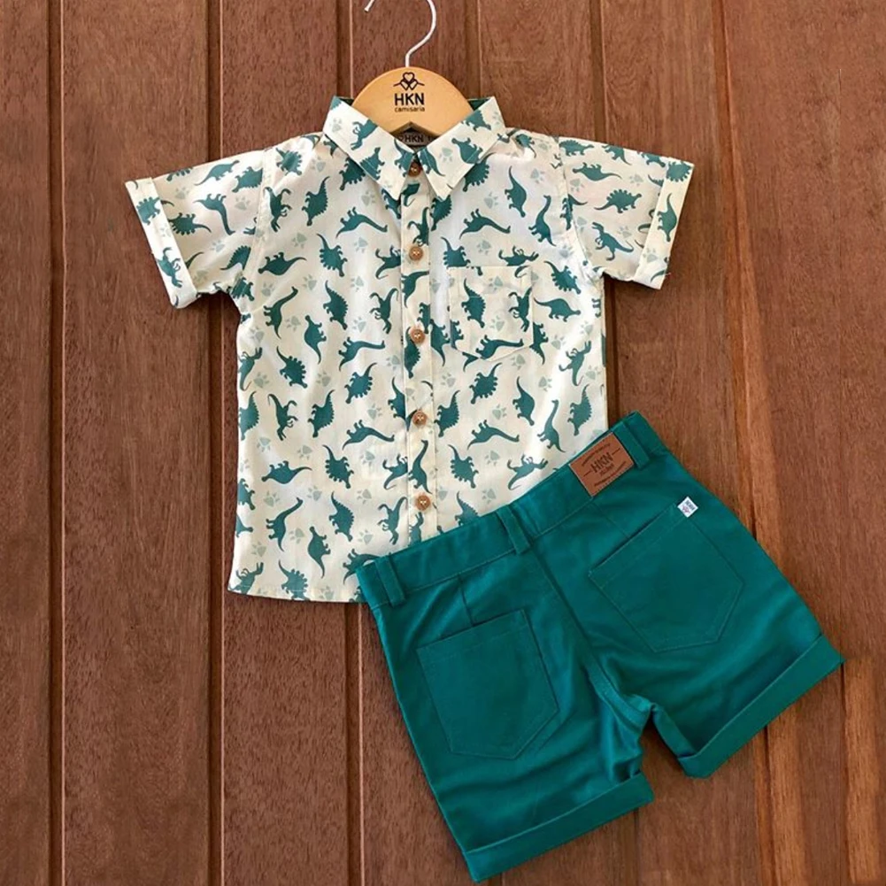 CA Toddler Infant Baby Boys 6M-5T Summer Clothes Dinosaur Tops Shorts Pants Outfit Set