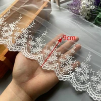 2yardlot width9cm white cotton embroidered mesh lace garment lace trims trimmings diy sewing accessories high quality new