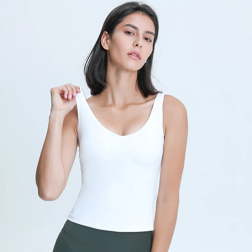 Пикантный укороченный топ с V-образным вырезом для йоги и тренировок жилет