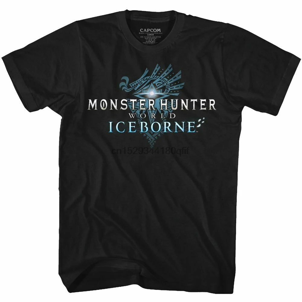 Monster Hunter Iceborn Logo Black взрослая футболка (1) |