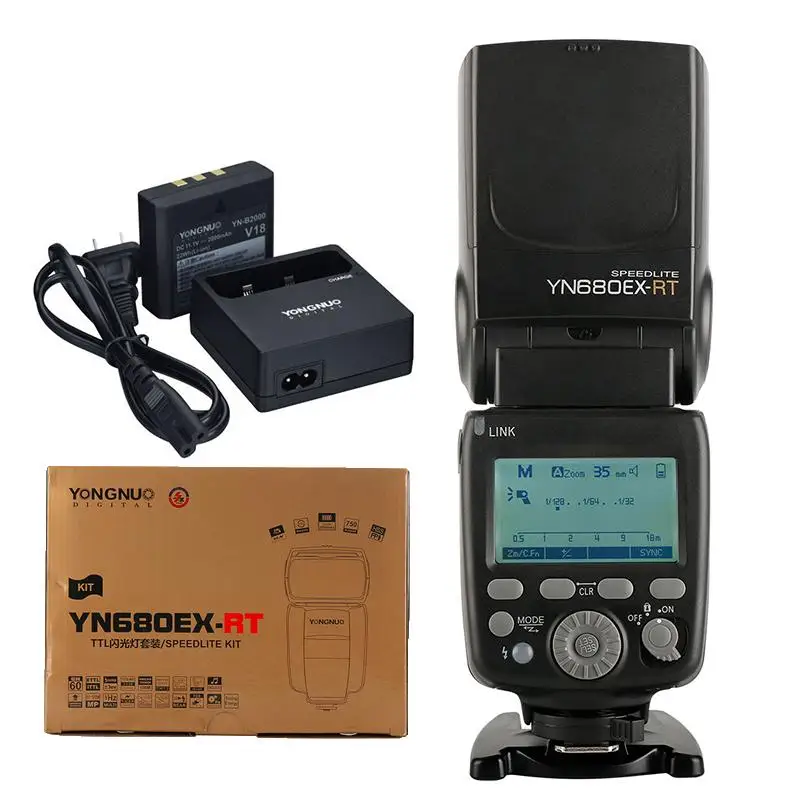 

YN680EX-RT Wireless Master Control High-speed 2.4G 1/8000s TTL Flash Speedlite with 2000mAh Lithium battery for Canon Camera