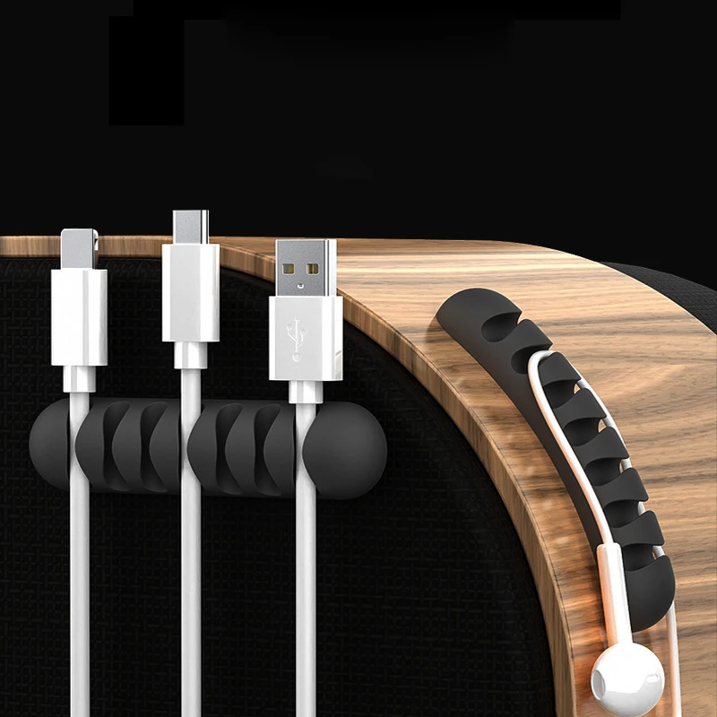 Силиконовый органайзер для кабеля гибкая намотка зажимы управления держатель