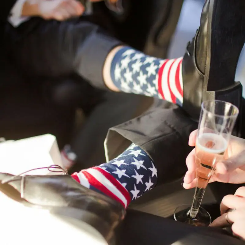 Носки мужские с американским флагом хлопок в полоску со звездами | Женская одежда