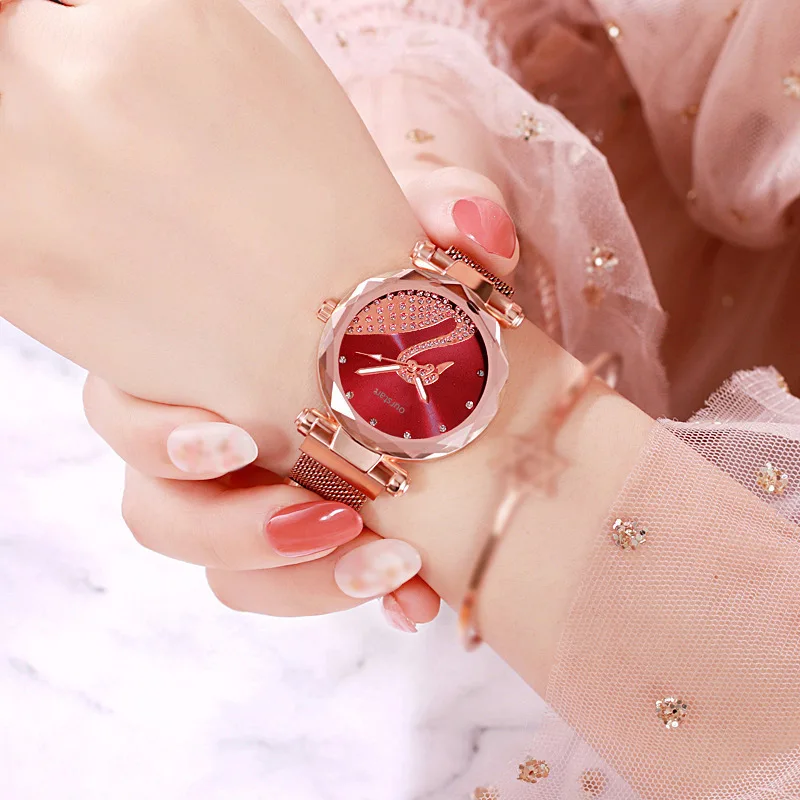 

New Diamond Swan Watch Milan Strap Women's Watch Hot Internet Celebrity Quartz Watch