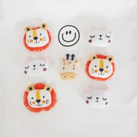 10pcslot cartoon plush lion cat giraffe doll baby cloth patches applique crafts for girl garment accessories and bag decoration