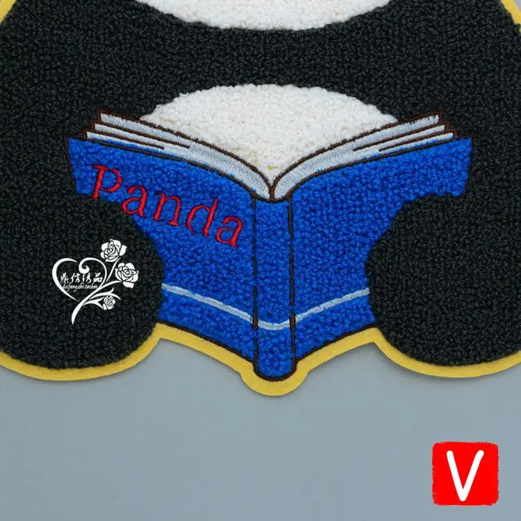 

Embroidery big towel panda patches for jackets,chenille animals badges,applique AL-14