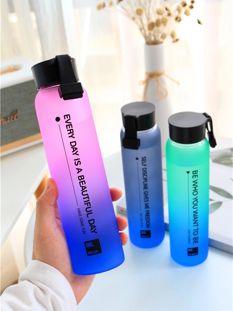 Персонализированная градиентная стеклянная матовая чашка в стиле Харадзюку