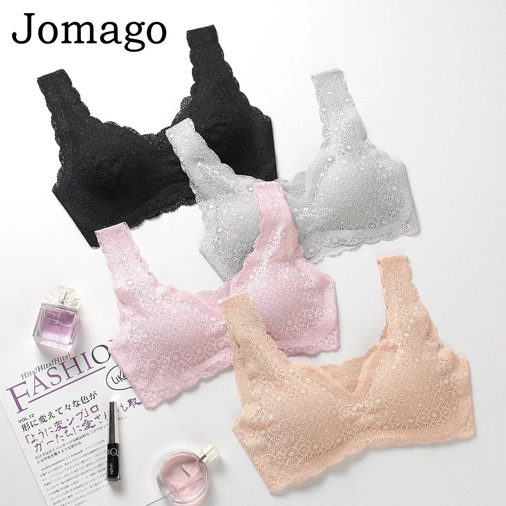 Jomago бесшовный бюстгальтер отжимать Bralette нижнее белье кружевные бюстгальтеры