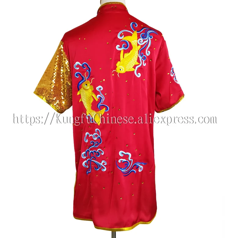 Китайская форма Wushu для кунг-фу одежда костюм боевых искусств changquan с вышивкой Koi