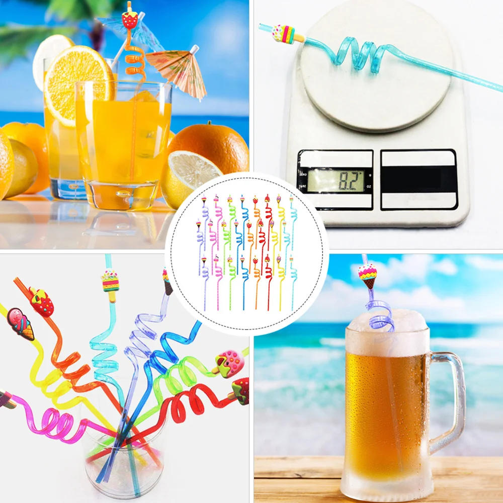 

24pcs Durable Drinking Straw Vintage Cartoon Straws Premium Party