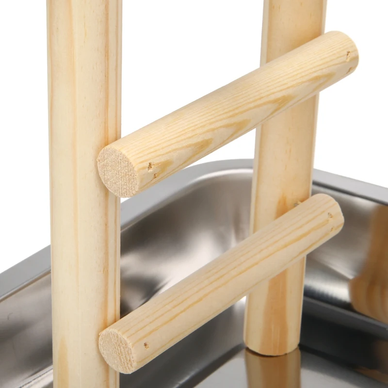 Wood Play Stand and Stainless Steel Tray Pet Bird Frame Station Parrots Playground Perch Gym Training Comfortable Toy | Дом и сад