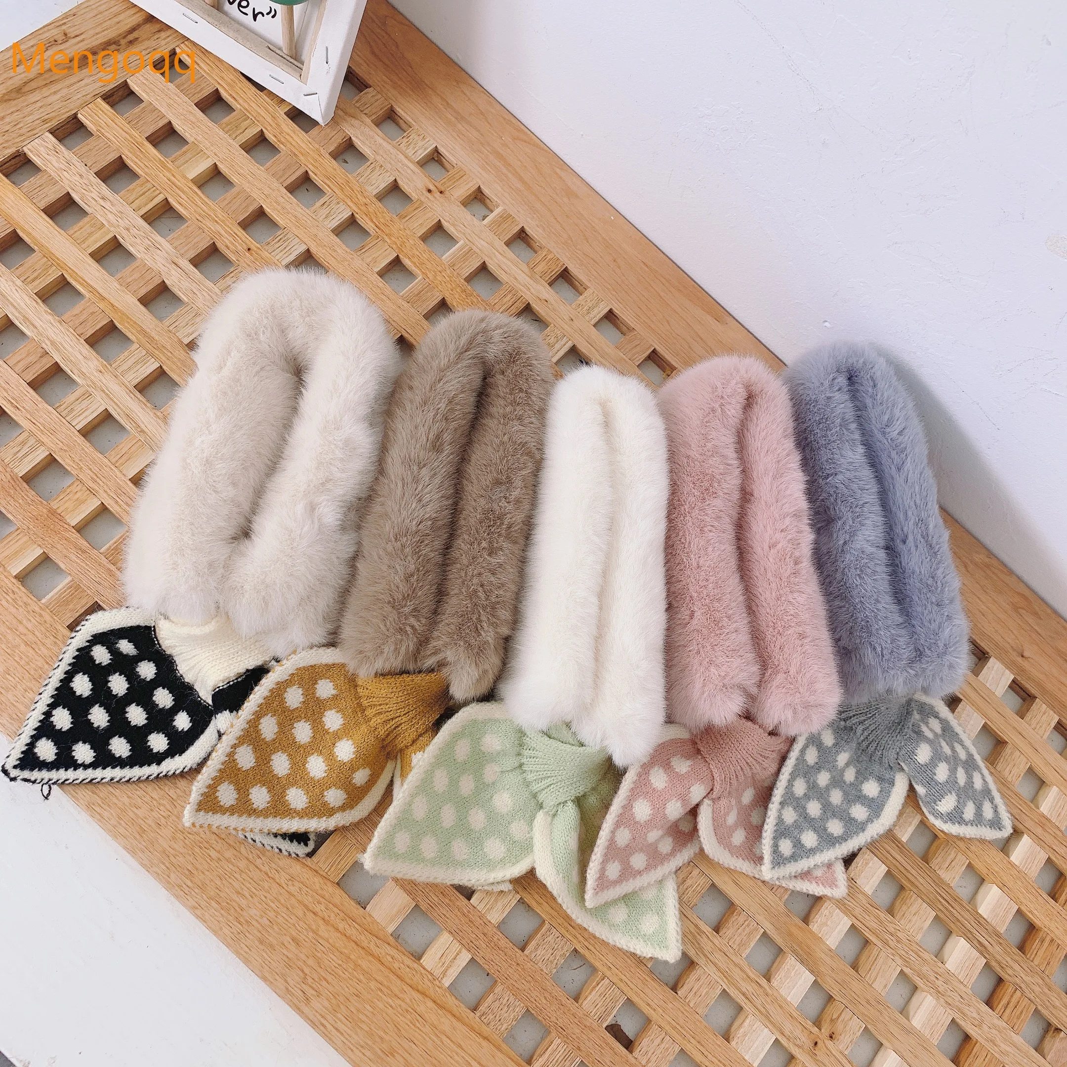 

Winter Children Scarf Baby Fashion Wild Korean Kids Girl Thick Warm Knitted Collar Plush Velvet Baby Accessories 1-8Y