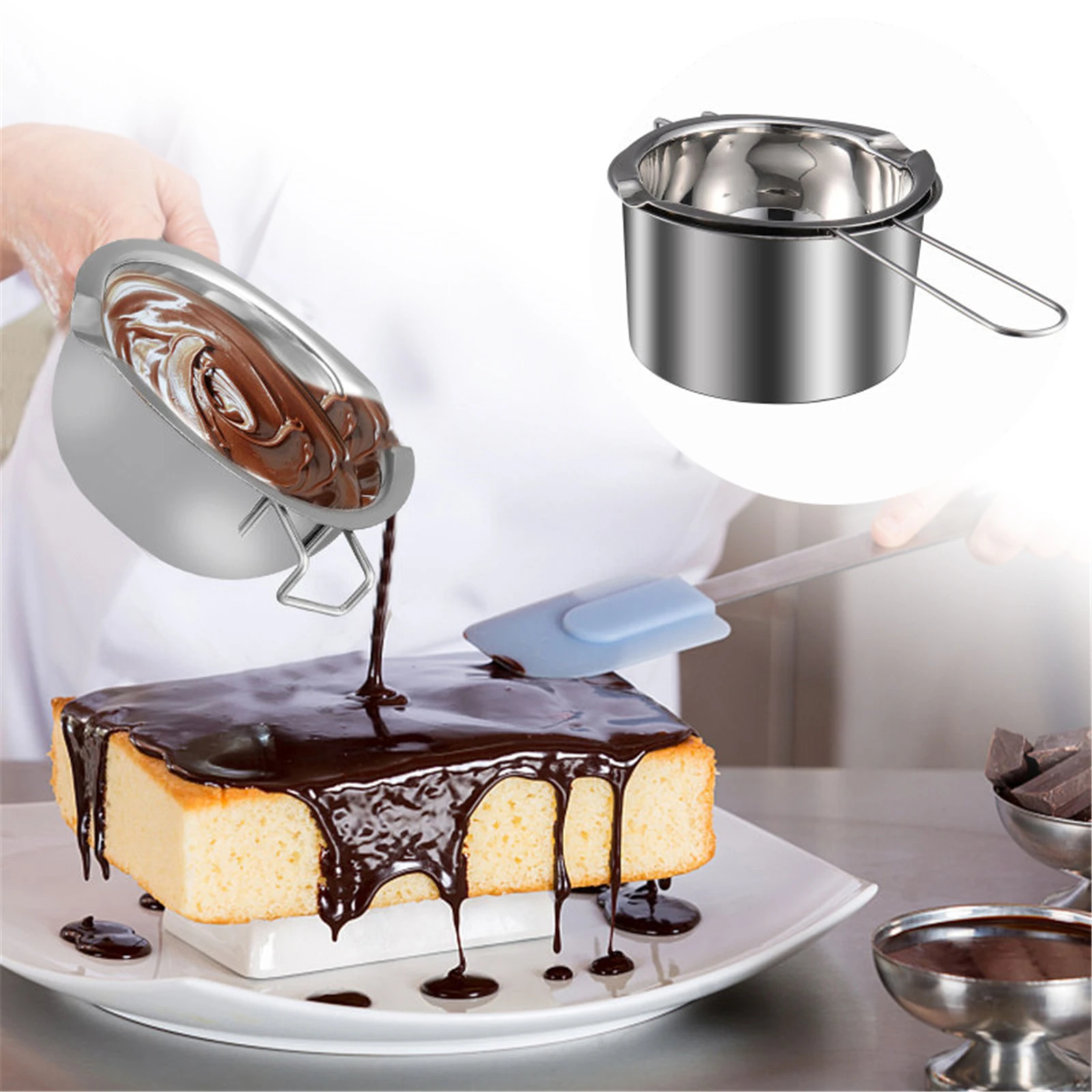 

1 Set Double Boiler Pot Safe Nice Chic Fine Cheese Melting Pot Stainless Steel Chocolate Pot Chocolate Melting Pot Melting Pot