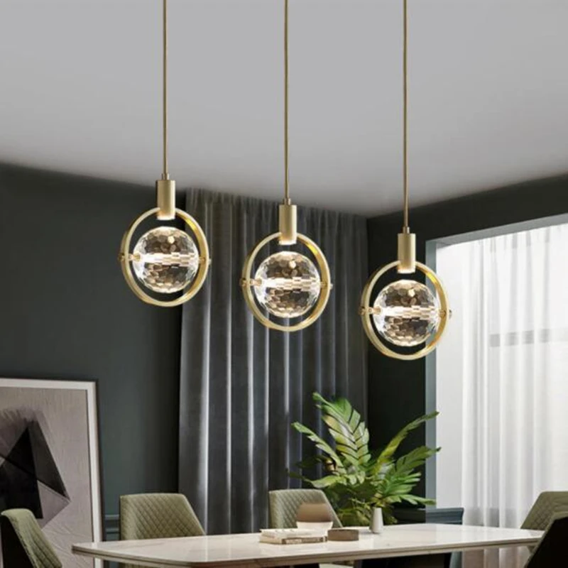 Роскошный хрустальный светодиодный подвесной светильник K9 скандинавский