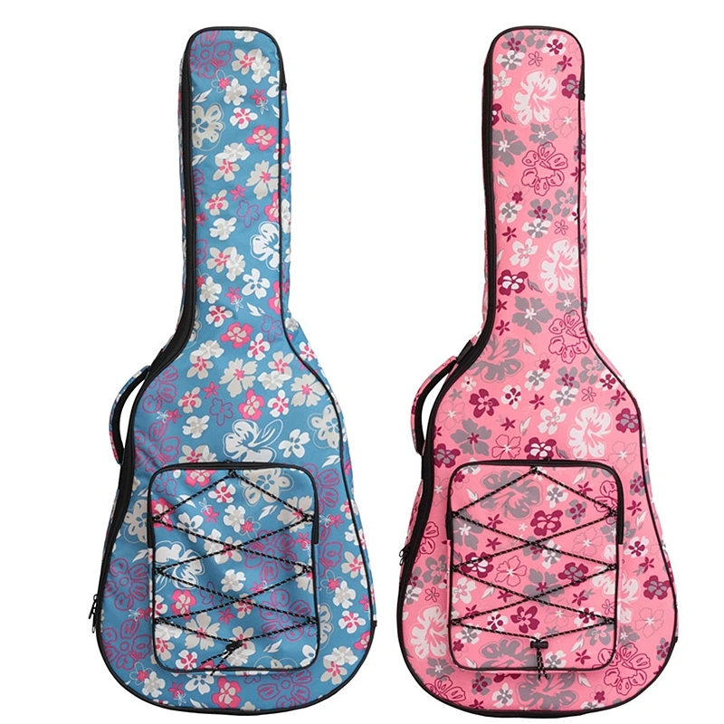 

40 / 41 Inch Folk Acoustic Guitar Case Gig Bag Double Straps Canvas Pad 10mm Cotton Thickening Soft Cover Waterproof Backpack