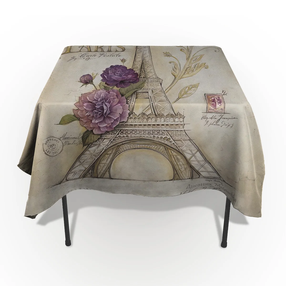 Винтажная скатерть с бабочкой в виде башни Парижа легкая Декоративная для дома
