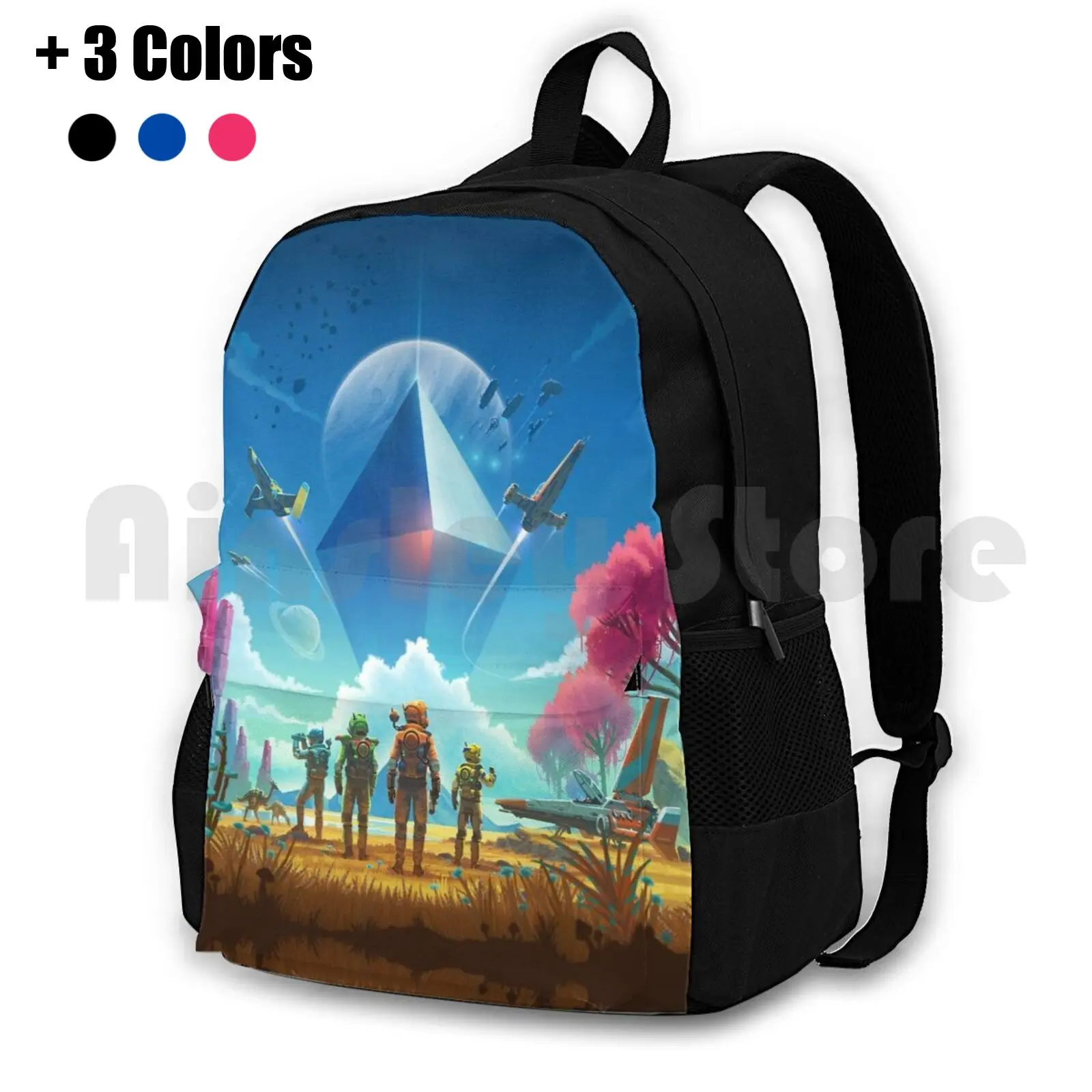 

No Man'S Sky Outdoor Hiking Backpack Waterproof Camping Travel No Mans Sky Games Gaming Gaming Art