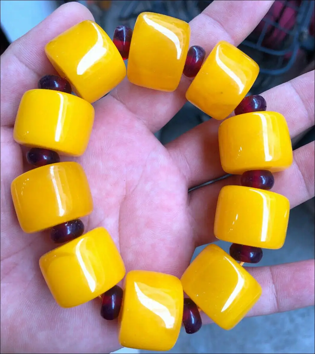 

Hot Selling Natural Yellow Abacus Bracelet Charm Jewellery Women's Hand-Carved Bracelet for Women Men Fashion Accessories
