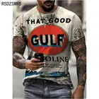 Мужская футболка с круглым вырезом, коротким рукавом и принтом, свободного покроя