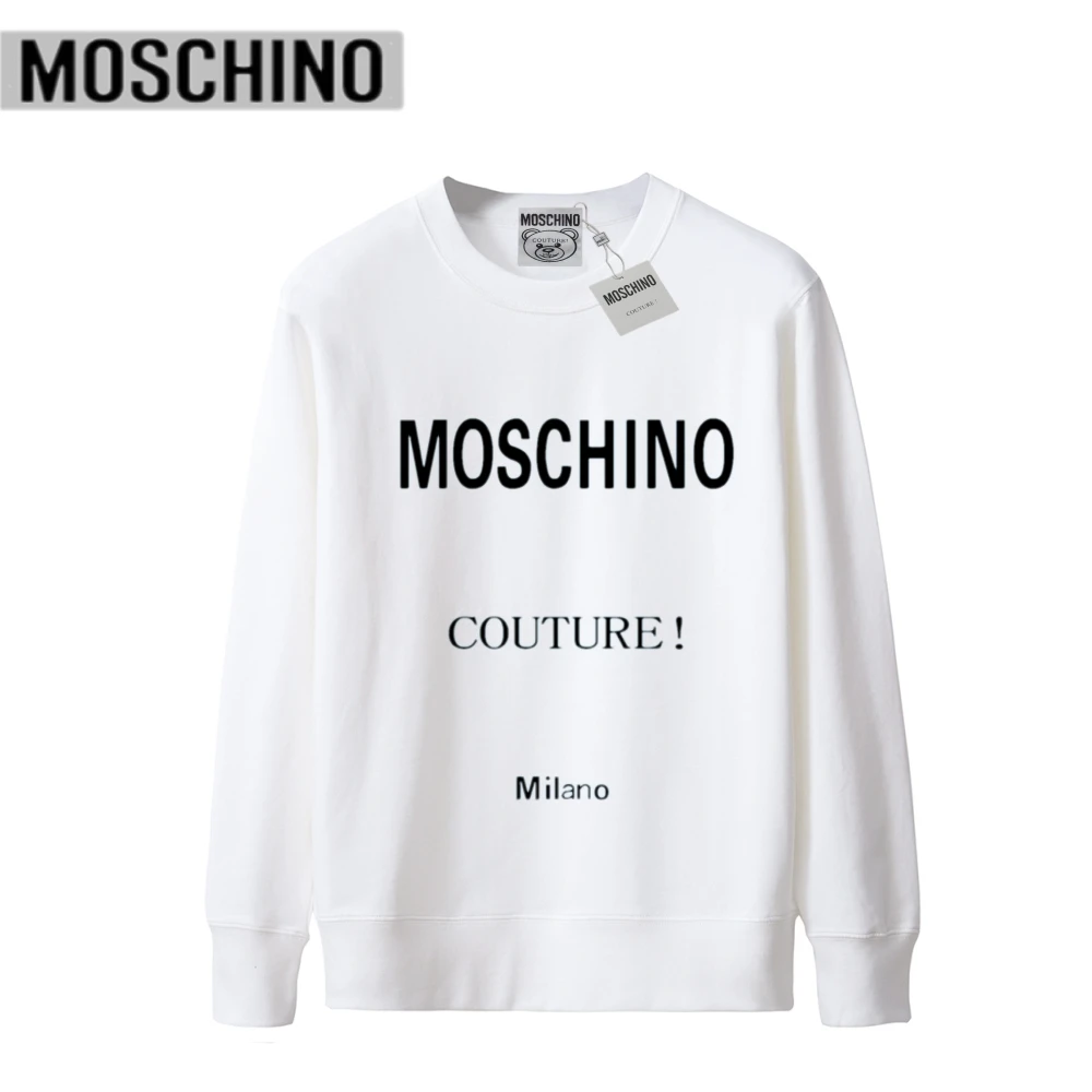 

Classic Moschino Casual Cotton Sport Hoodies for Women Men Simple MOSCHINO Print Sweatshirts Unisex Pullovers With Brand Label