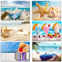 landscape seaside conch shell 5d diy full square and round diamond painting embroidery cross stitch kit wall art club home decor