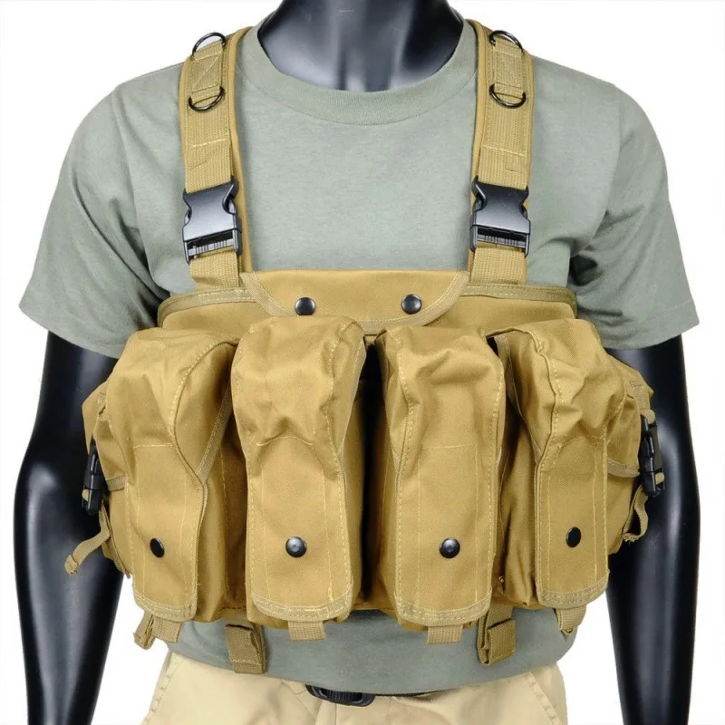 AK Chest Rig Molle Tactical Vest Airsoft 47 Magazine Pouch Army Military Equipment Outdoor CS Wargame Paintball Hunting Vests | Спорт и