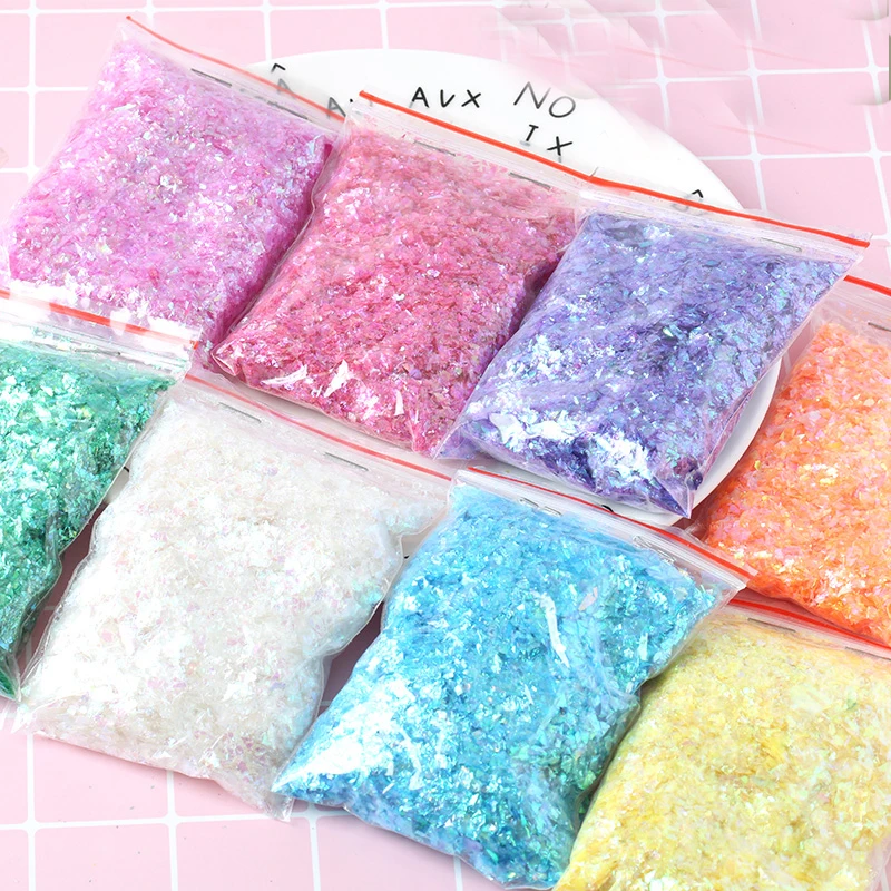

Irregular Shell Paper Sequin DIY Nail Flakies Colorful Paillette Glitter Nail Art Sequins for 3D Nail Art Decoration,10g/lot