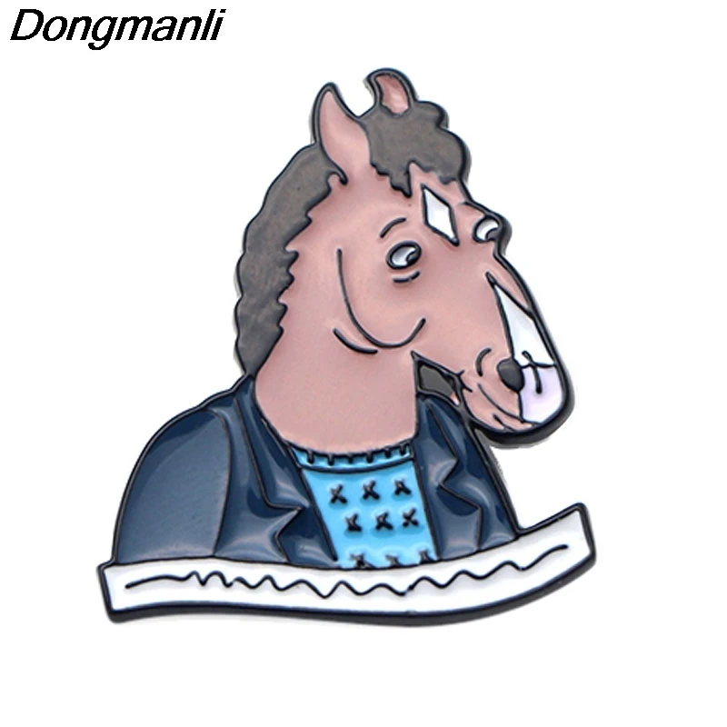 P2604 Dongmanli BoJack Horseman рисунок искусство эмалированные булавки и броши для женщин мужчин нагрудные булавки рюкзак сумки значок подарки
