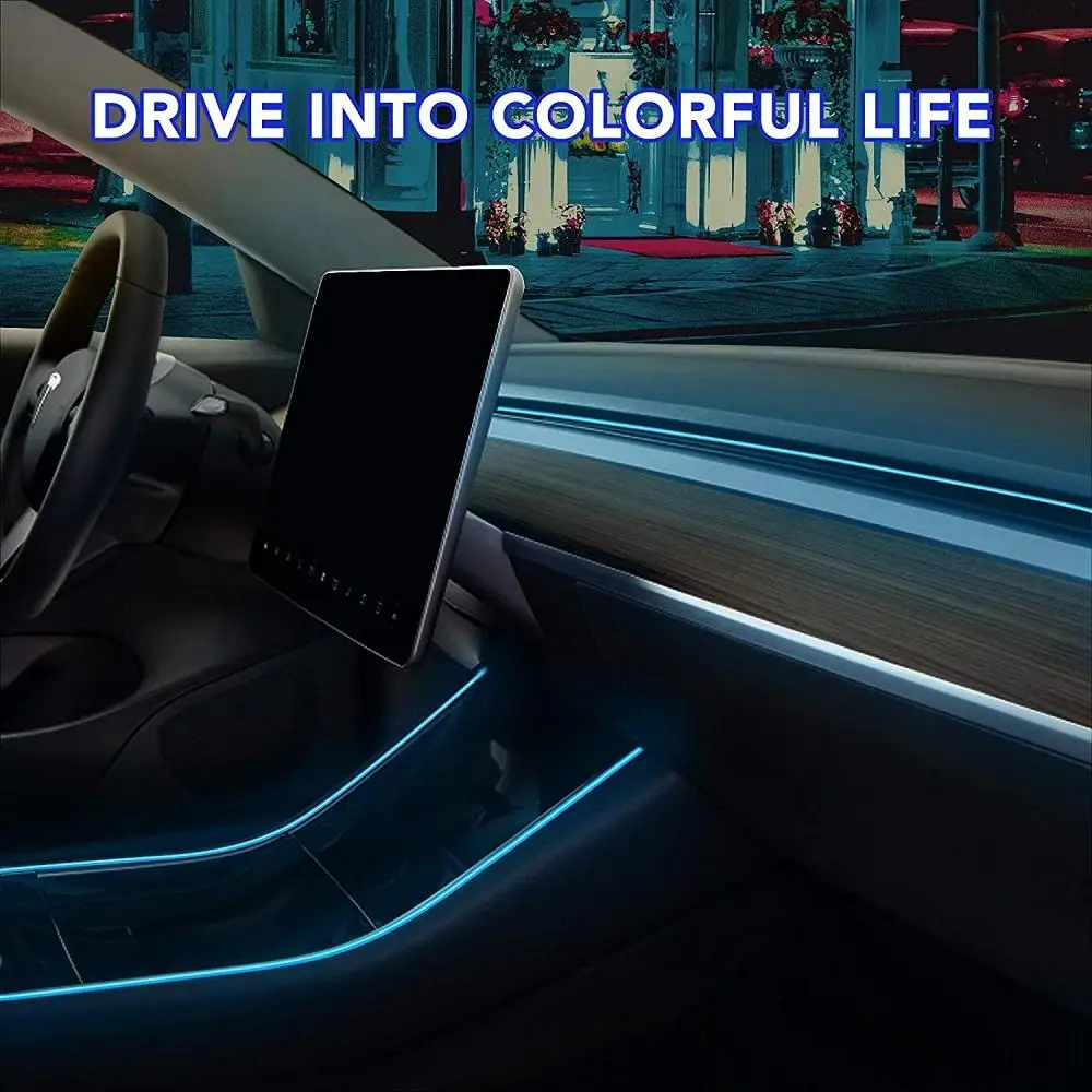 Неоновый светильник трубки цветная (Rgb) светодиодная лента s с приложением контроллер для Tesla модель 3 модели