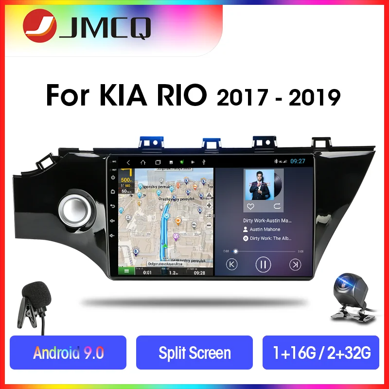 Автомагнитола JMCQ для KIA RIO 4 RIO4 2017 2019 Android 9 0 мультимедийный плеер GPS навигатор 2 Din DSP