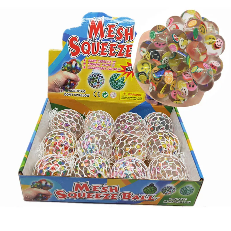 

Funny Squishy Ball Colorful Grape Soft Adhesive Mesh Squeeze Ball Toys TPR Release Stress Squishy Ball Anti-Stress Squeezing Toy