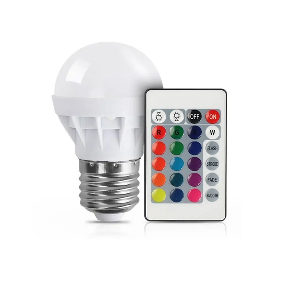 ICOCO 3 Вт RGB светодиодный светильник цветная E27 разноцветная диммерная лампа для