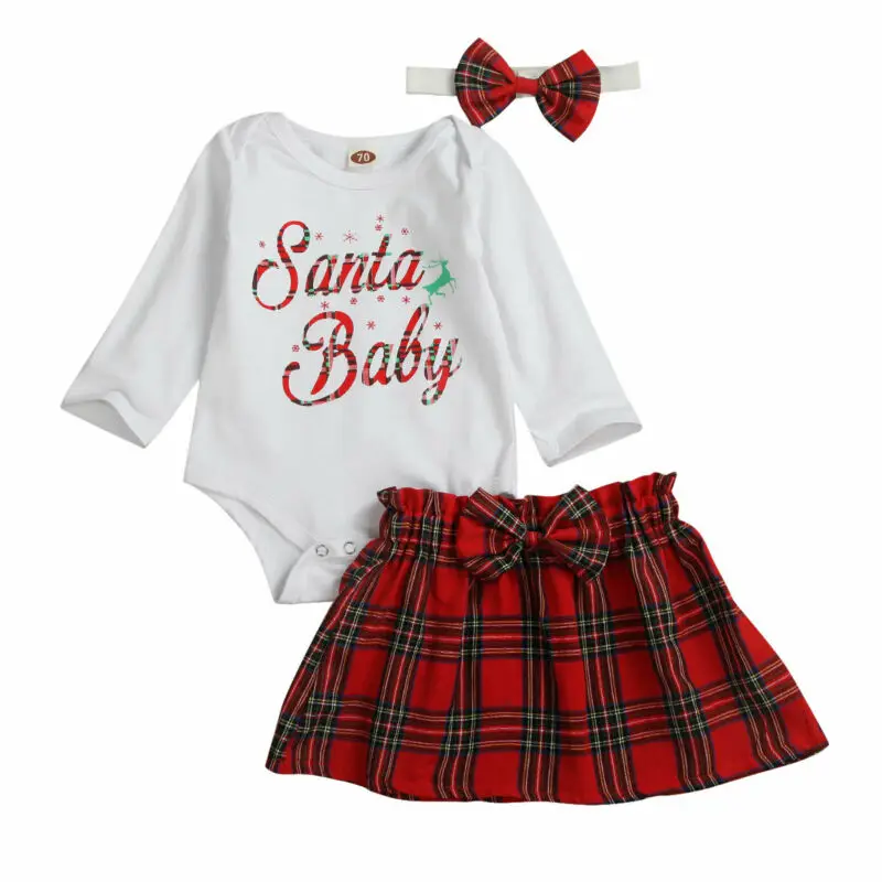 Новый брендовый комплект для малышей детский Рождественский комбинезон с Санта